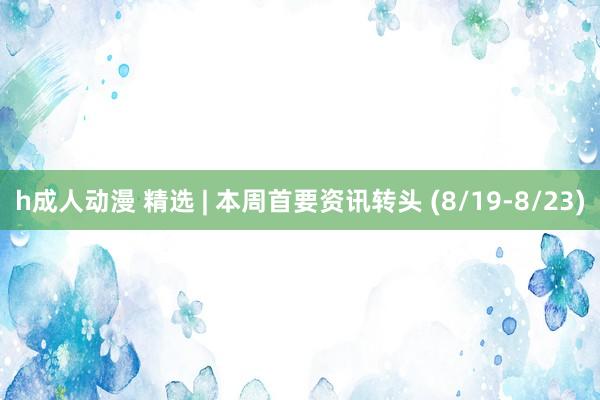 h成人动漫 精选 | 本周首要资讯转头 (8/19-8/23)