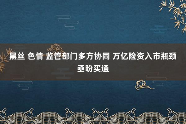 黑丝 色情 监管部门多方协同 万亿险资入市瓶颈亟盼买通